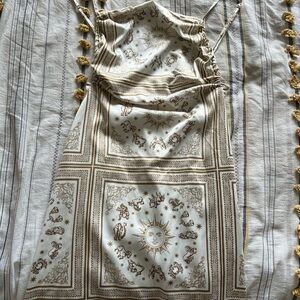 DANIELLE BERNSTEIN Cream and Brown Zodiac Dress